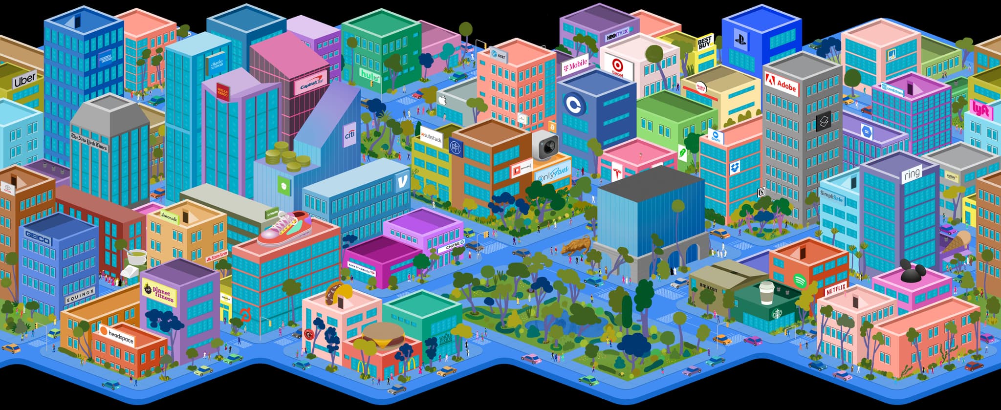 Tech companies illustration